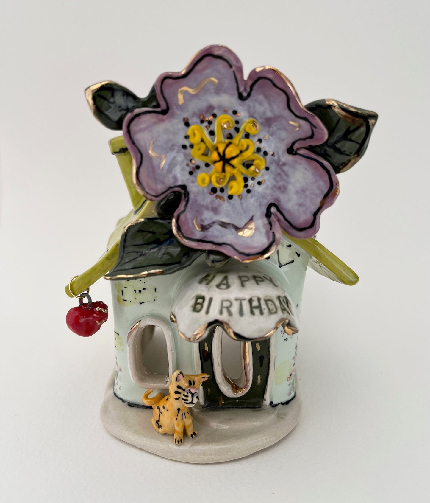 Purple Poppy Happy Birthday Candle House