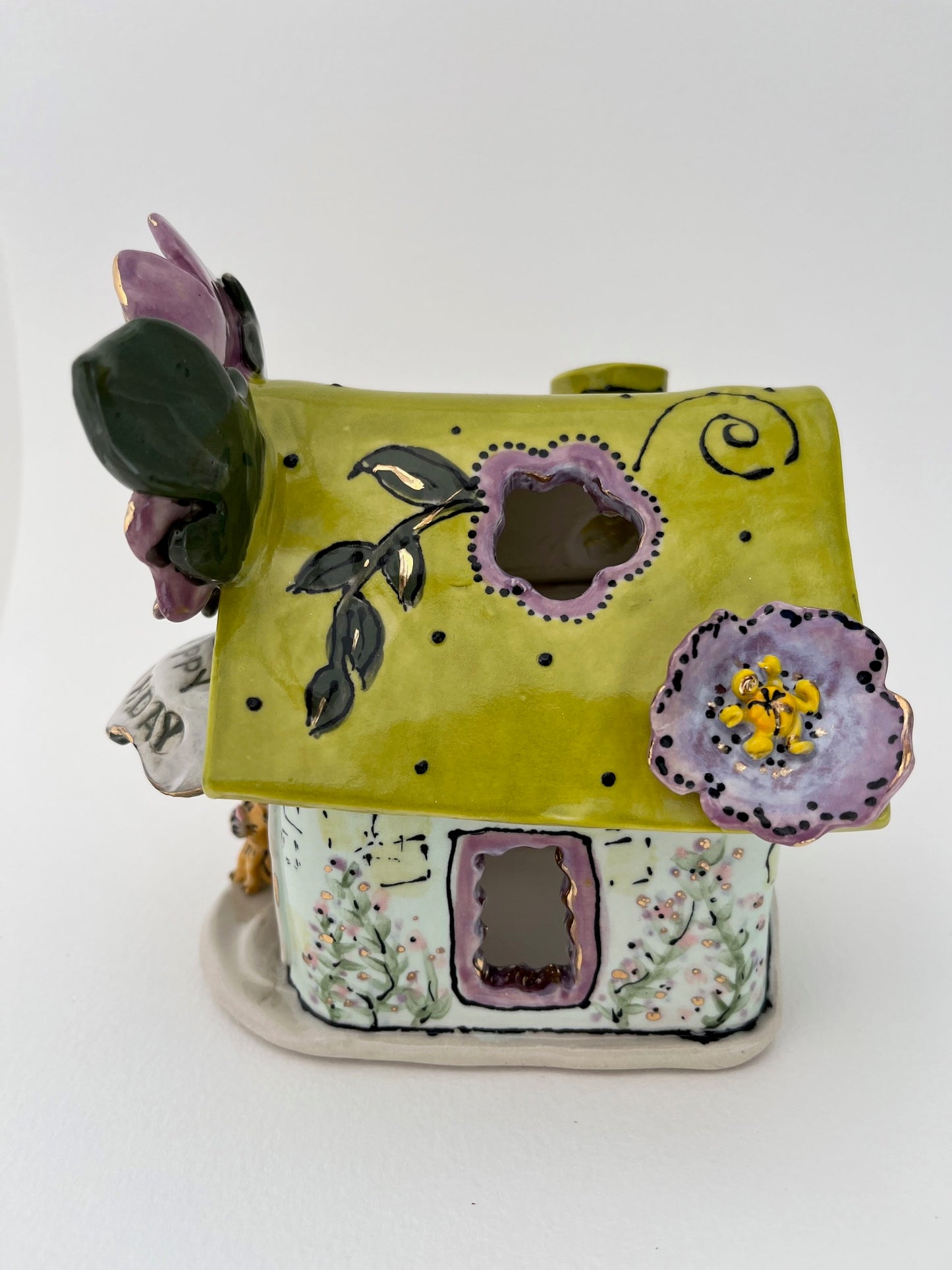 Purple Poppy Happy Birthday Candle House