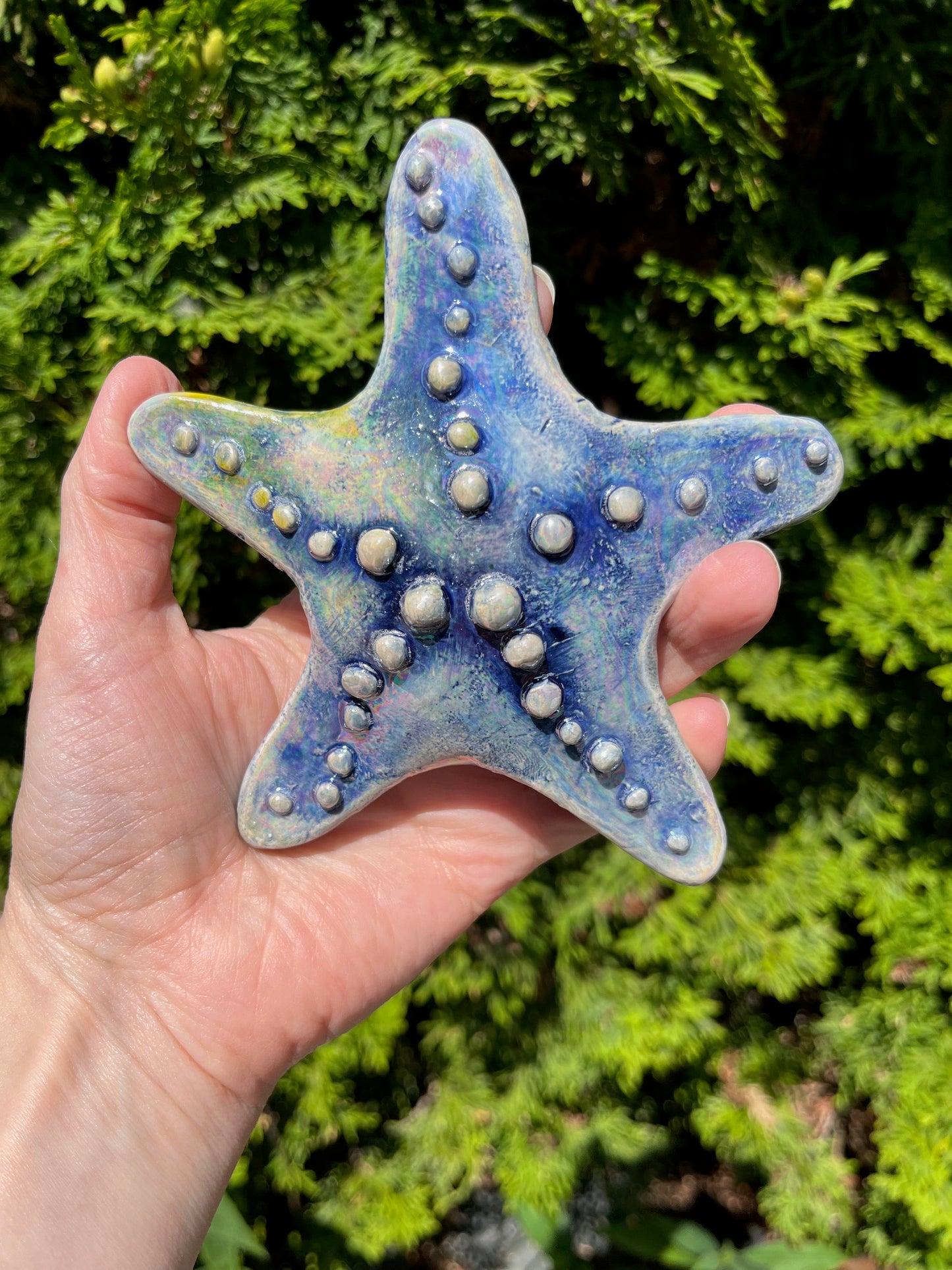 Blue Luster Starfish Hanger