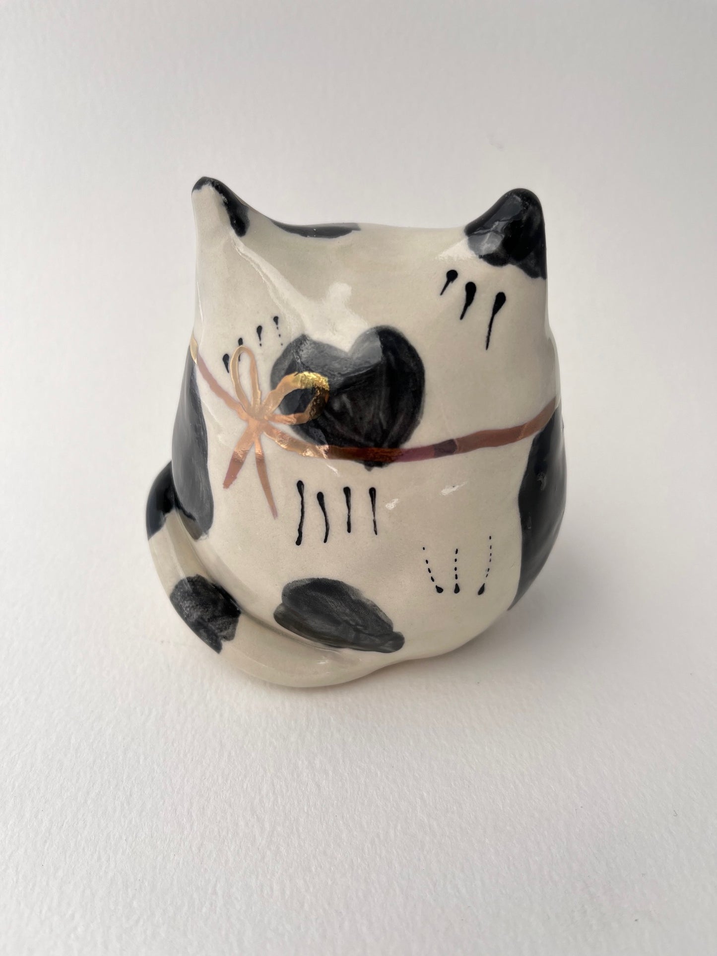 Flower Black and White Cat