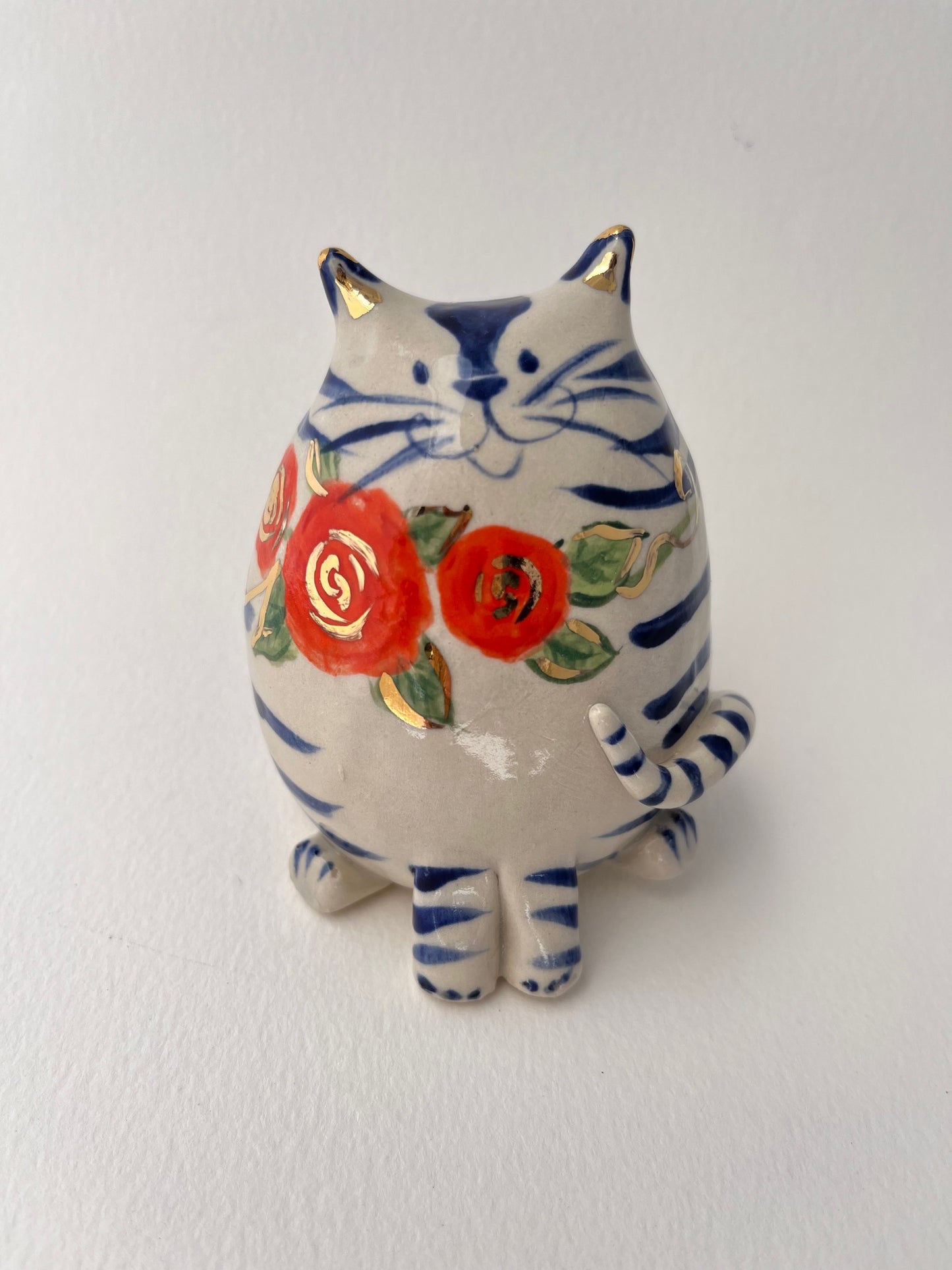 Flower Blue and White Cat
