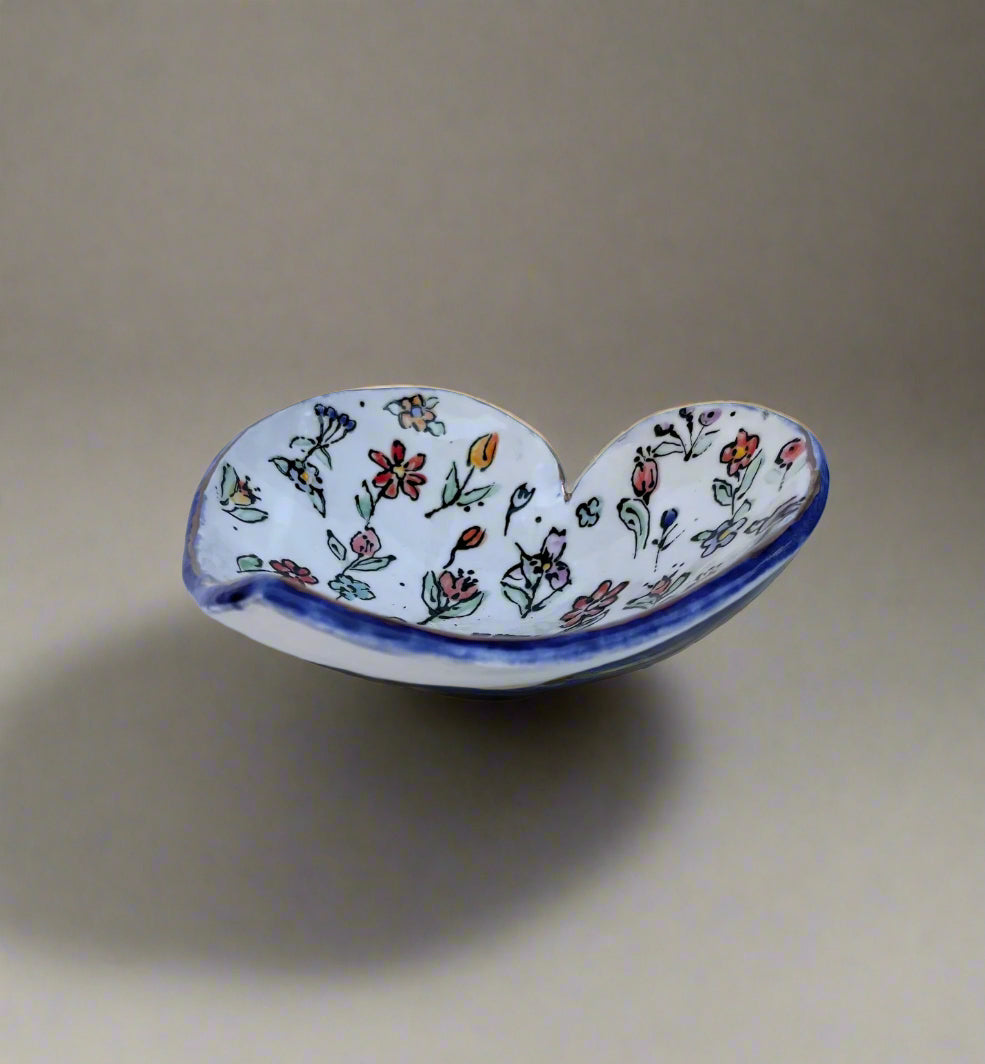 Heart Bowl with Flowers