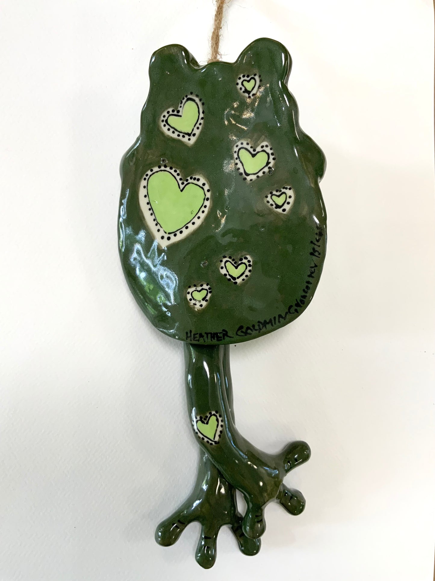 Island Hopper Wind Chime Dark Green with Pink Flower