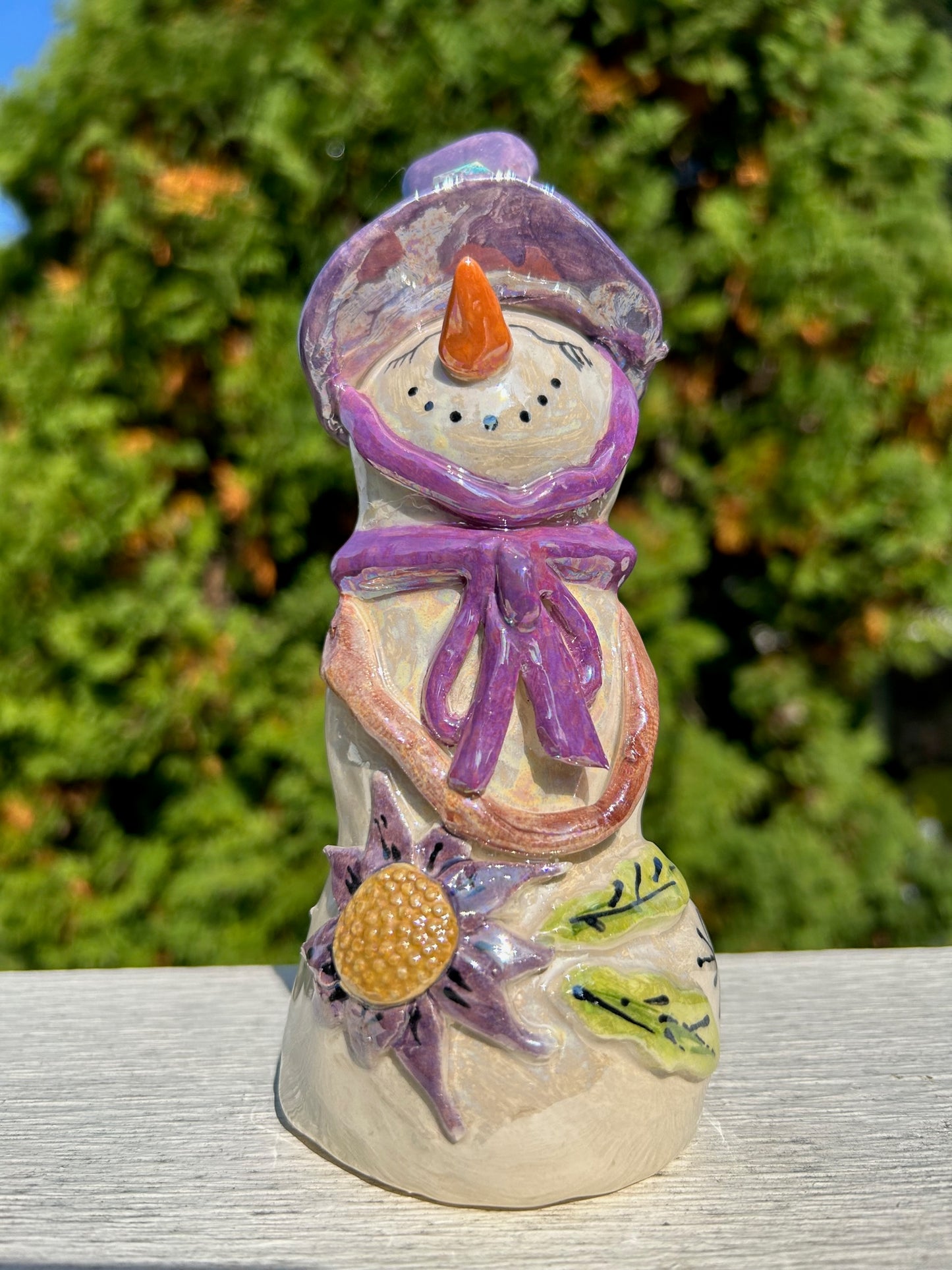 Original Snowman with Purple Hat