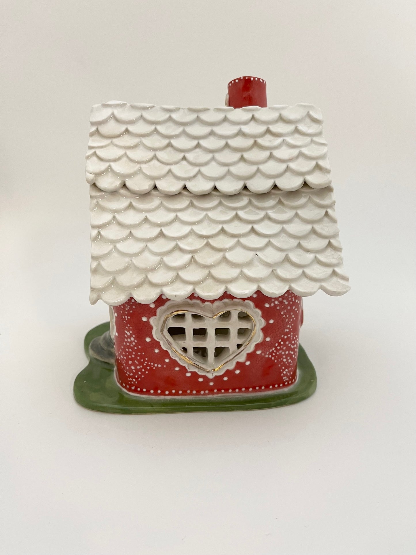 "Love Lives Here" Red Valentines Candle House