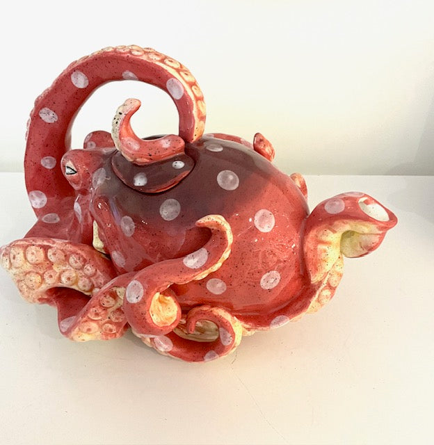 Red Octopus Teapot