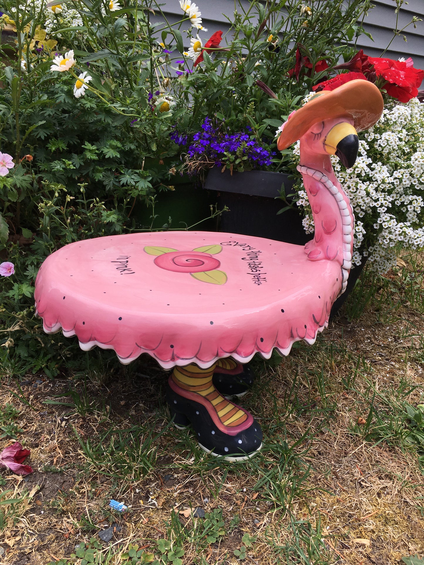 Flamingo Miss Precious Footed Cake Plate