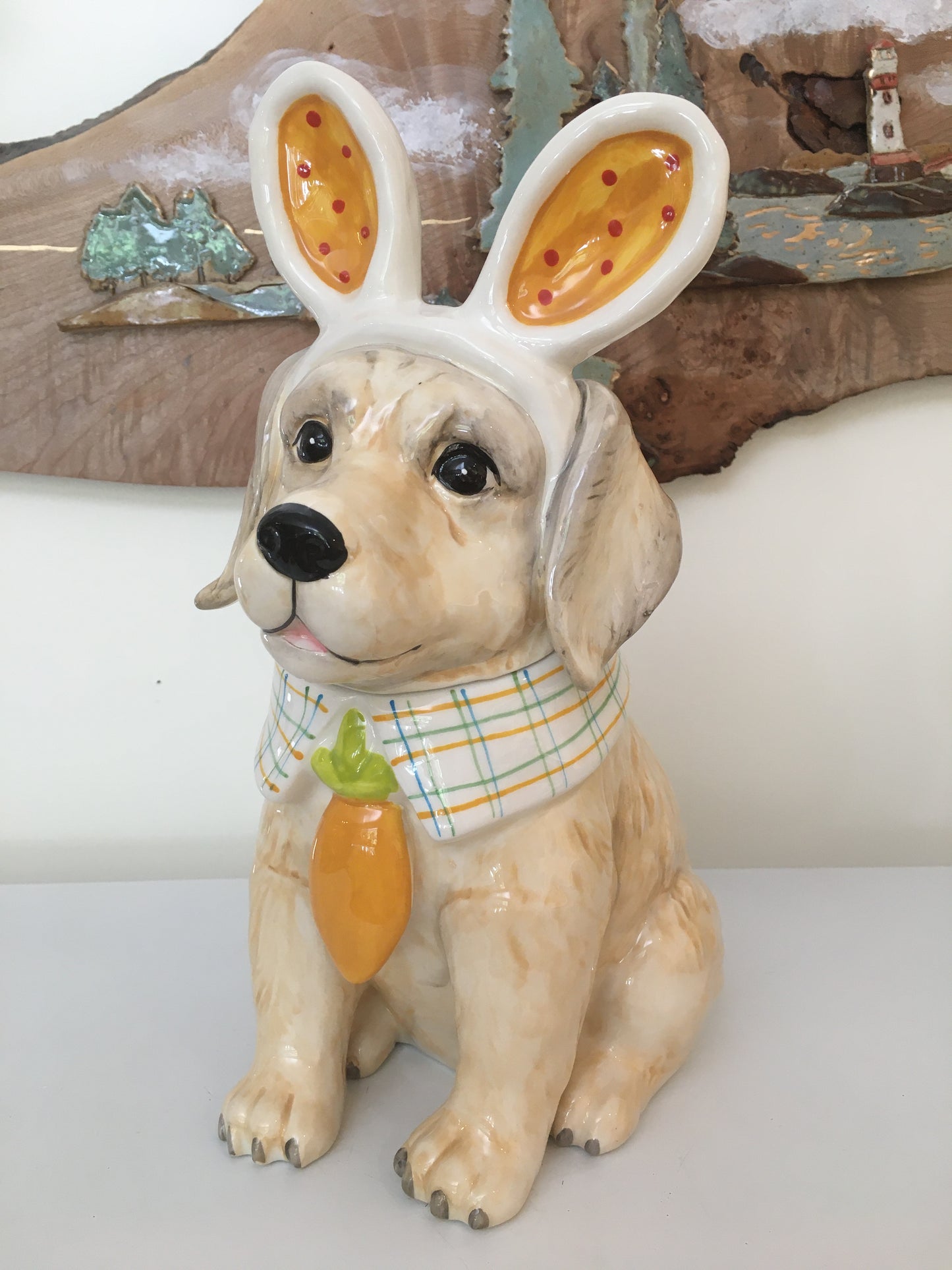 Easter Golden Dog Jar