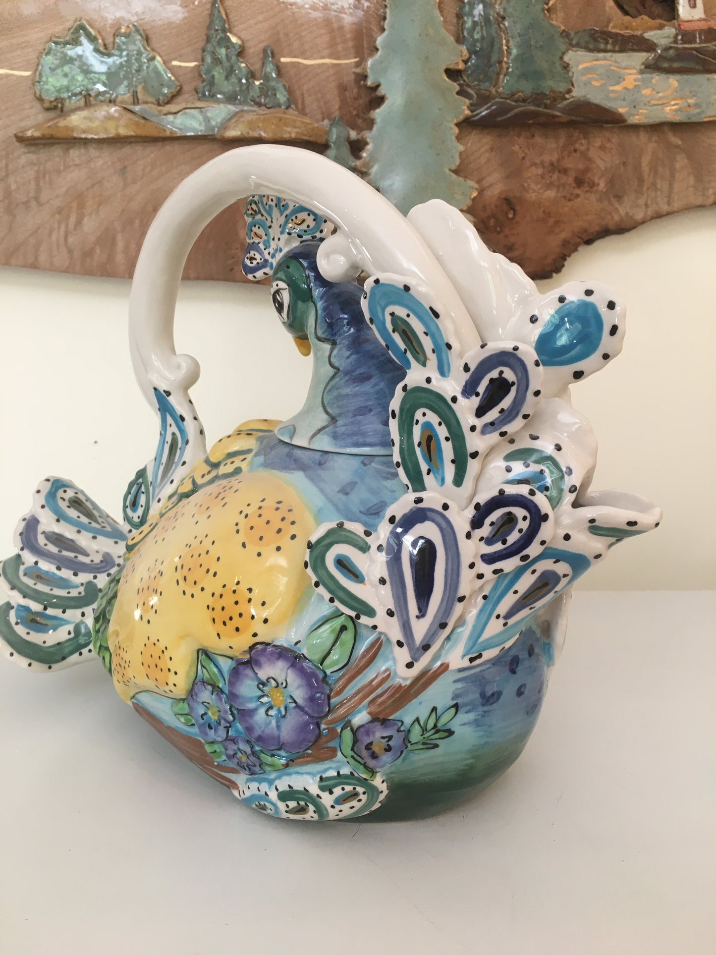 Blue Peacock Teapot