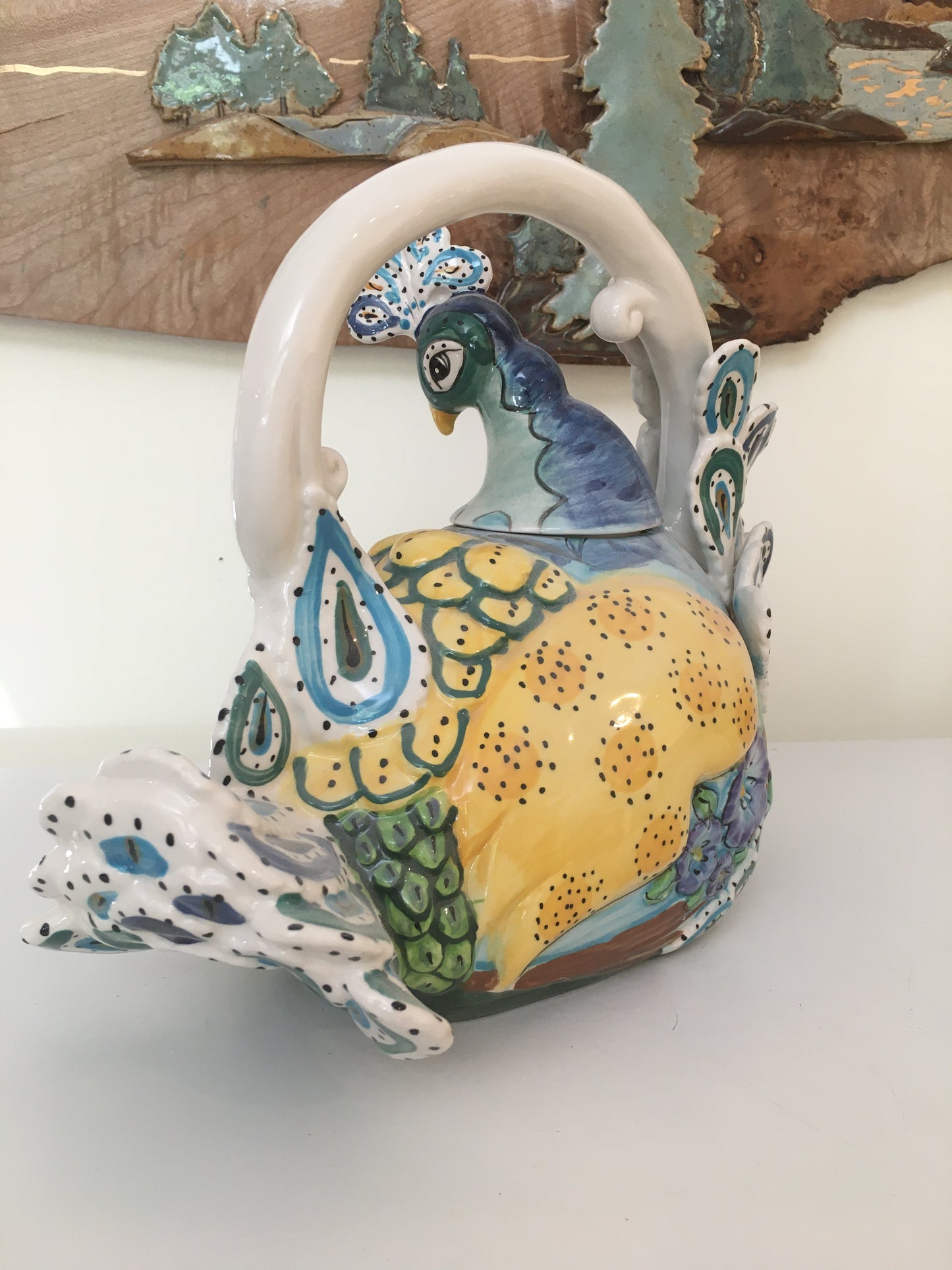 Blue Peacock Teapot