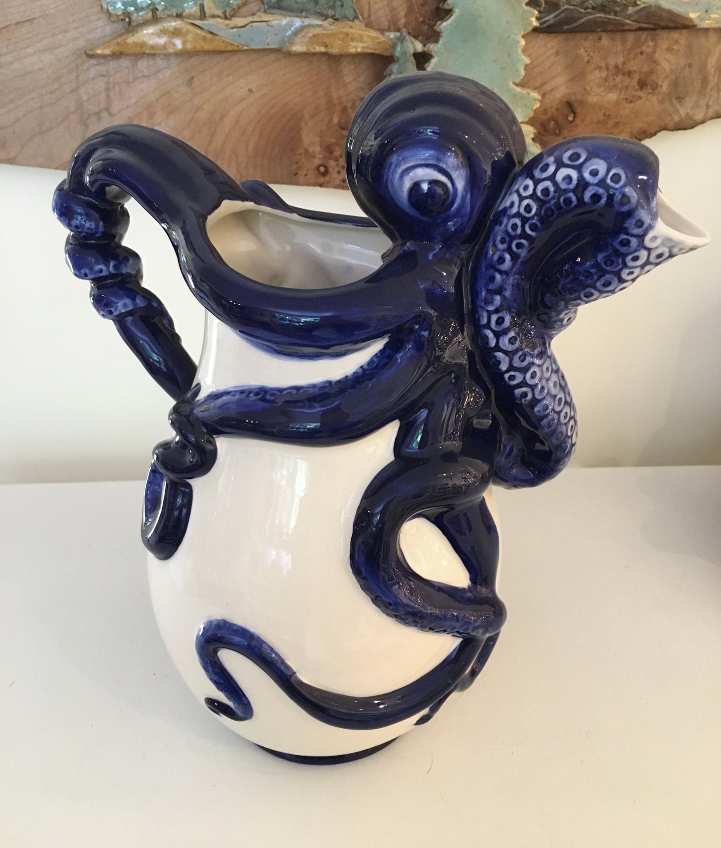 Blue Octopus Pitcher