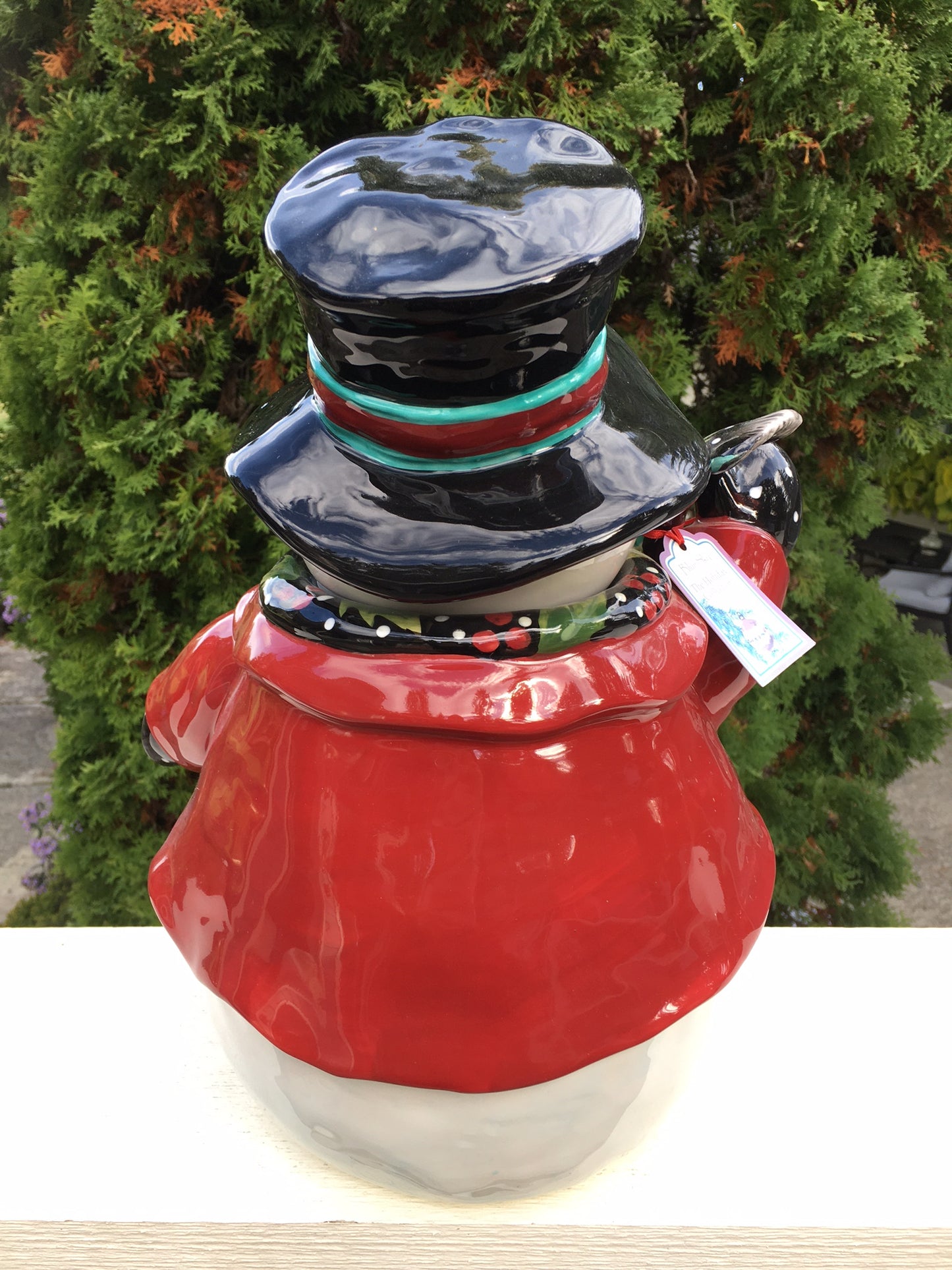 Holly Snowman Cookie Jar