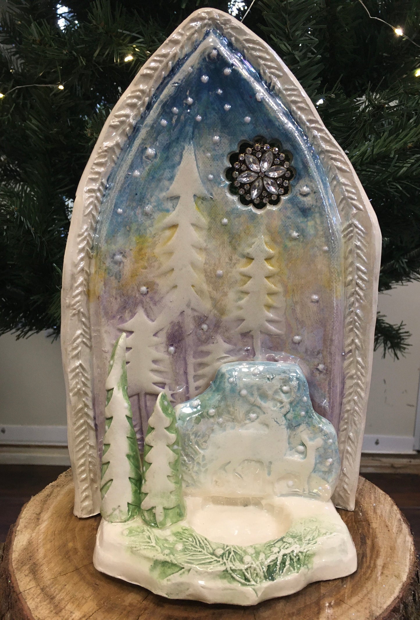 Winter Wonderland Scene Tea Light Holder
