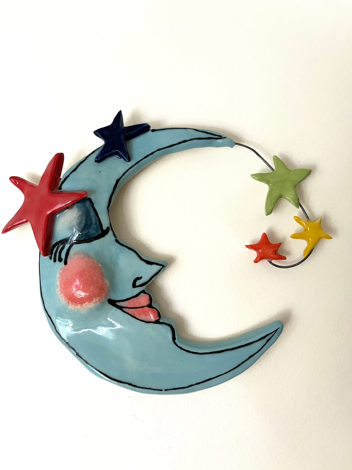 Summer Moon Wall Hanger Blue