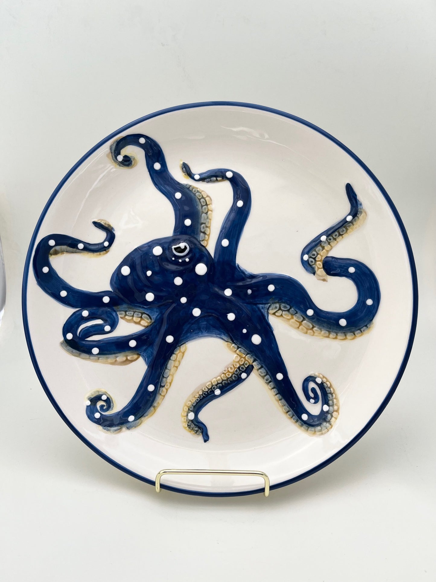 Blue Octopus Dinner Plate