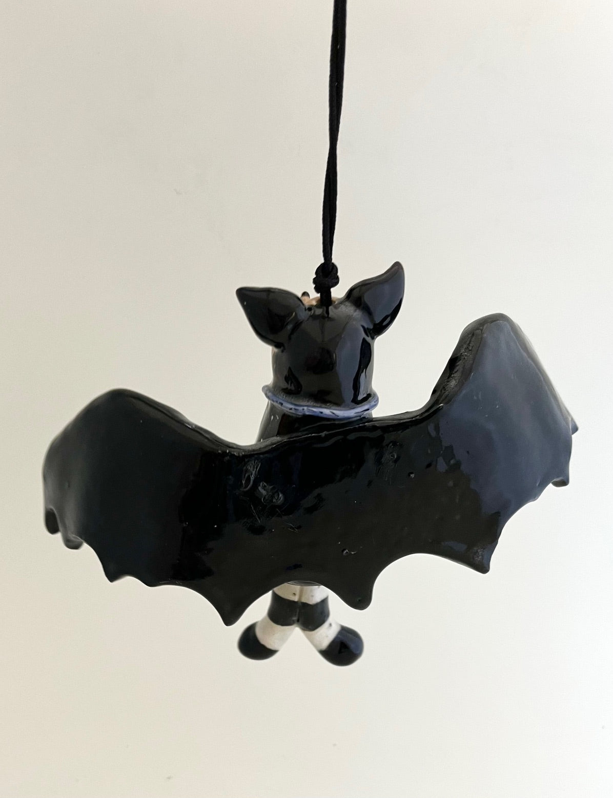 Spooktacular Enchanted Bat Windchime (Blue Bow)