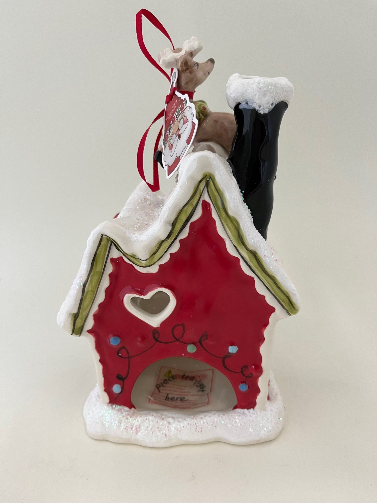 Happy Holiday Deer Candle House