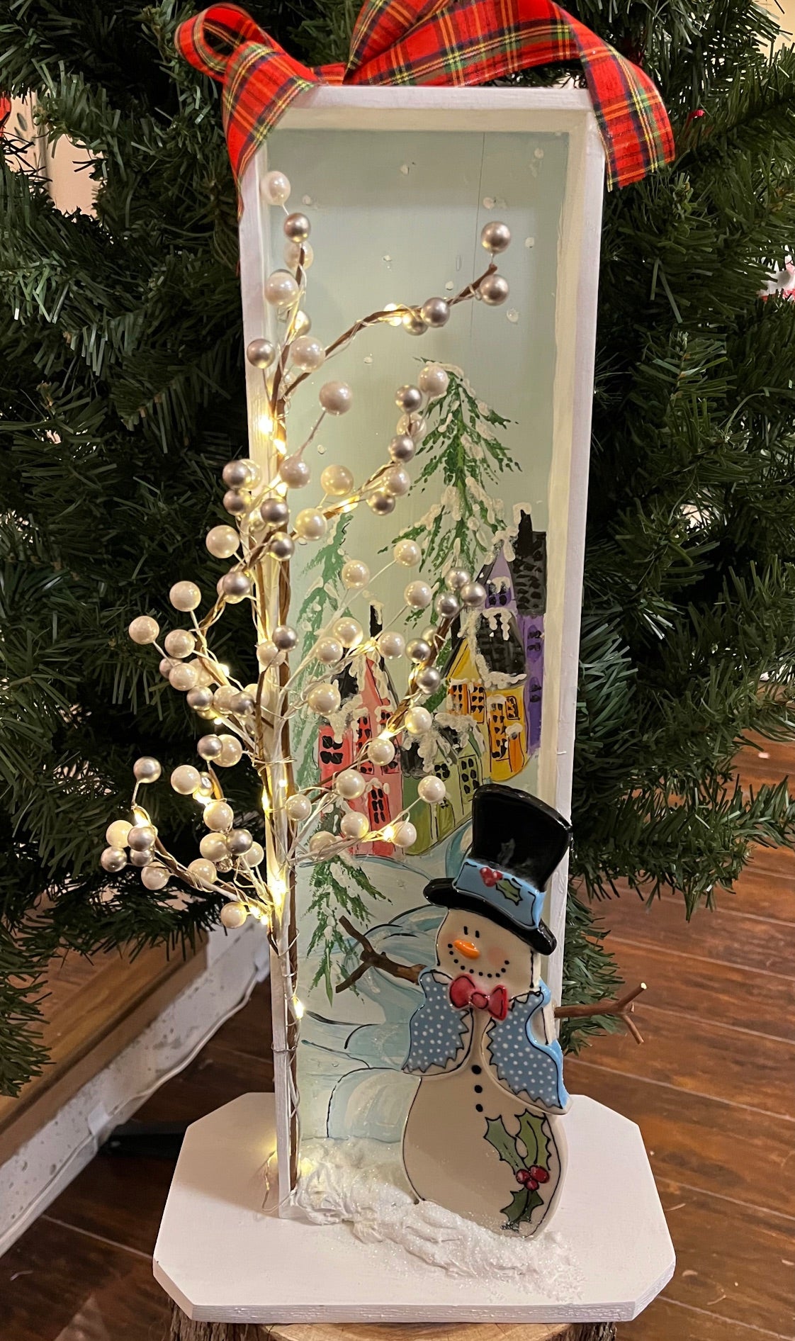 A Winter's Village Shadow Box