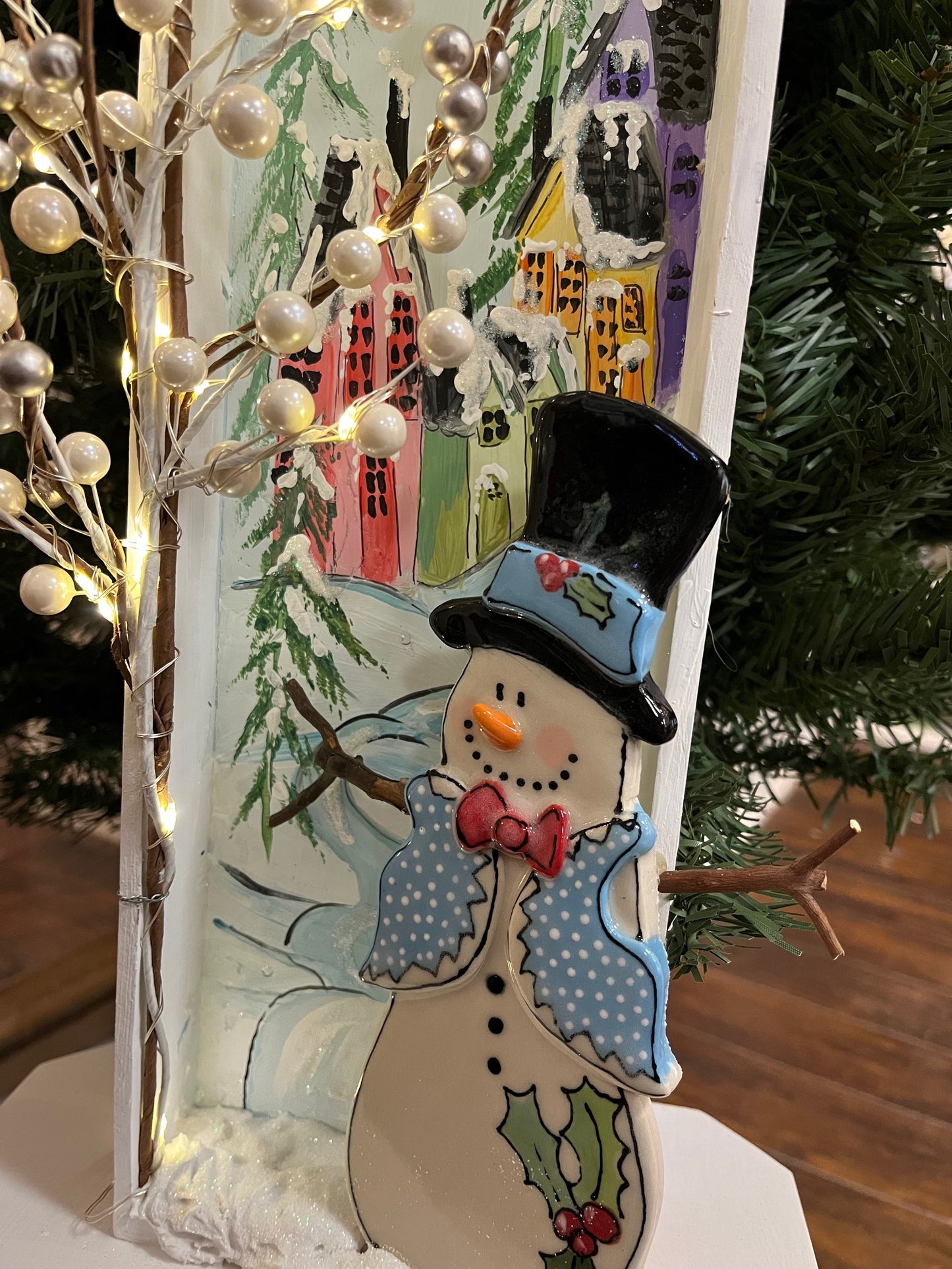 A Winter's Village Shadow Box
