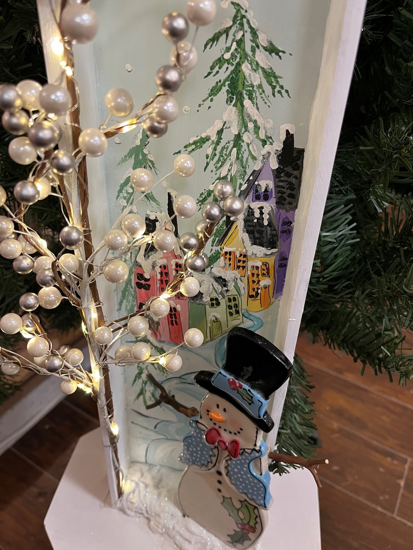 A Winter's Village Shadow Box