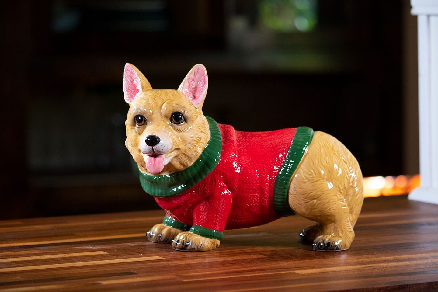 Christmas Corgi Figurine