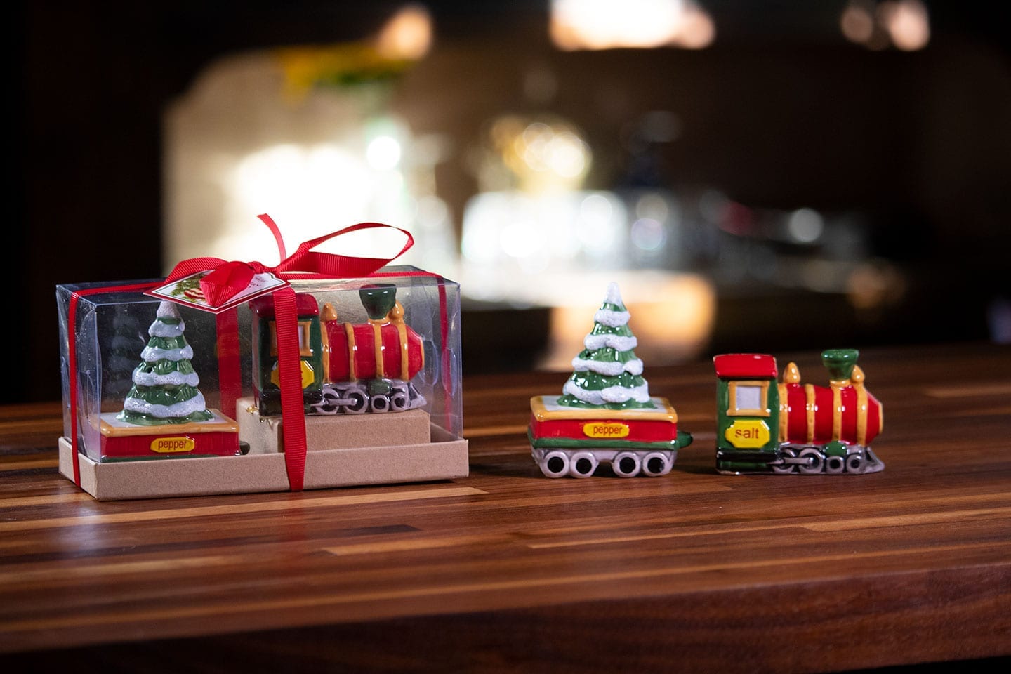 Christmas Train And Tree Salt and Pepper Set