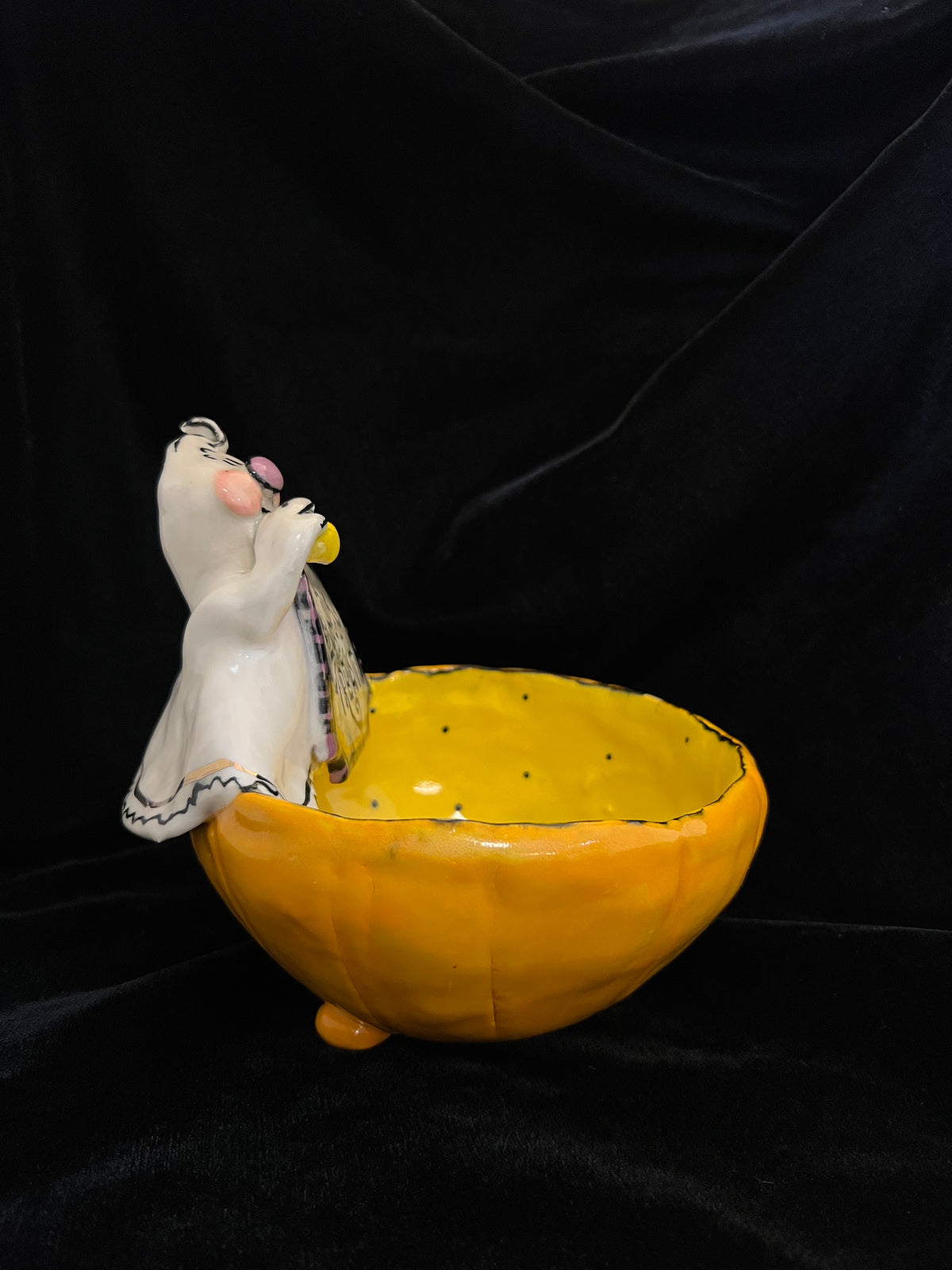 Candy Corn Ghost Treat Bowl