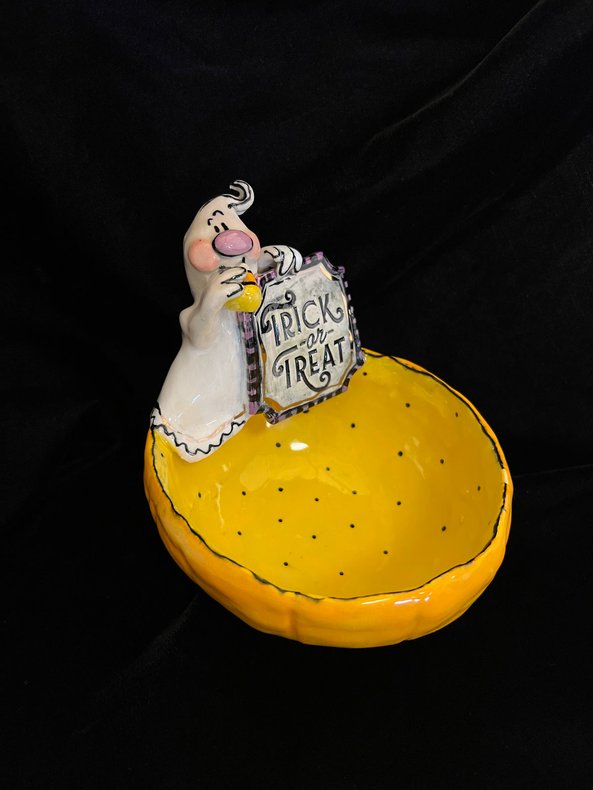 Candy Corn Ghost Treat Bowl