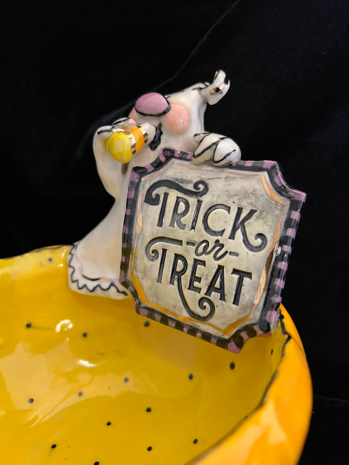 Candy Corn Ghost Treat Bowl