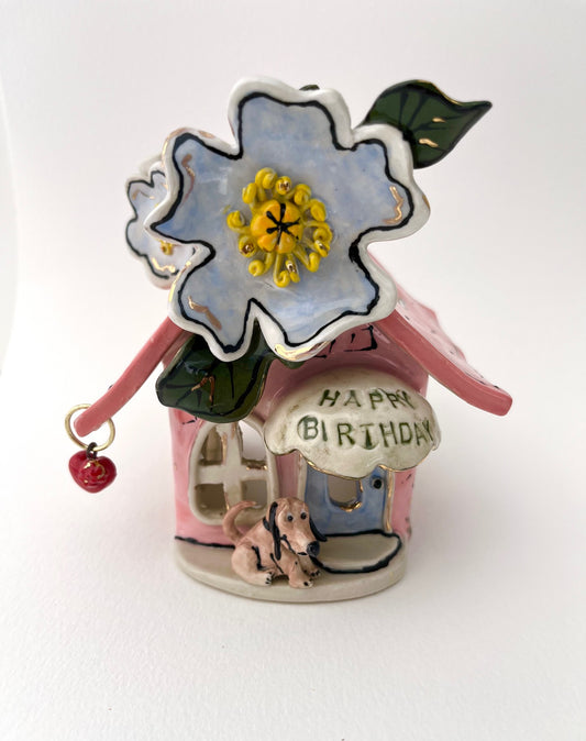 Blue Poppy Happy Birthday Candle House