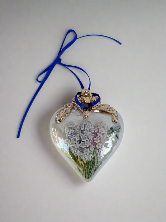 Floral Puff Heart Hanger