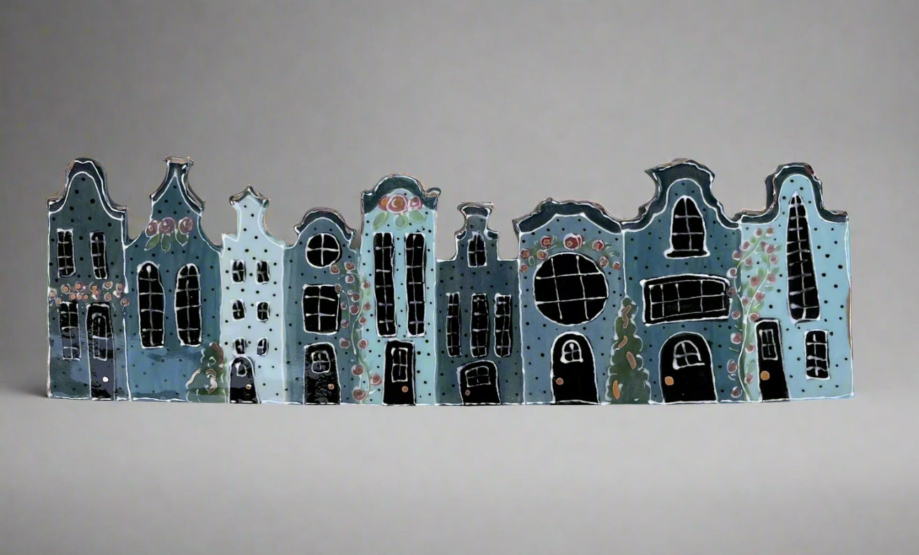 Village Wall Hanging (Blue)