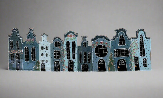 Village Wall Hanging (Blue)