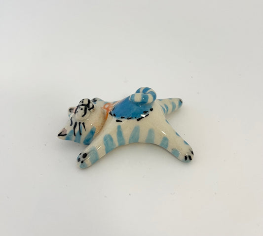 "I'm Done" Tiny Cat in Blue