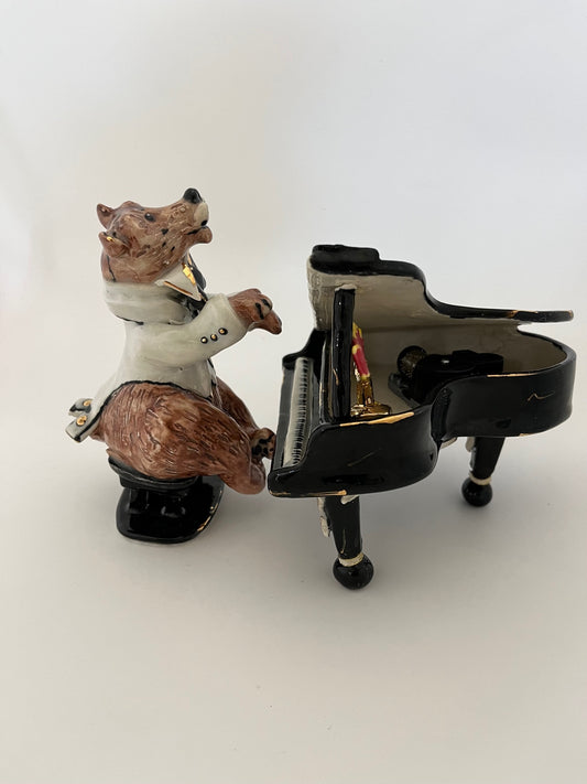 Music Box Piano with Bear