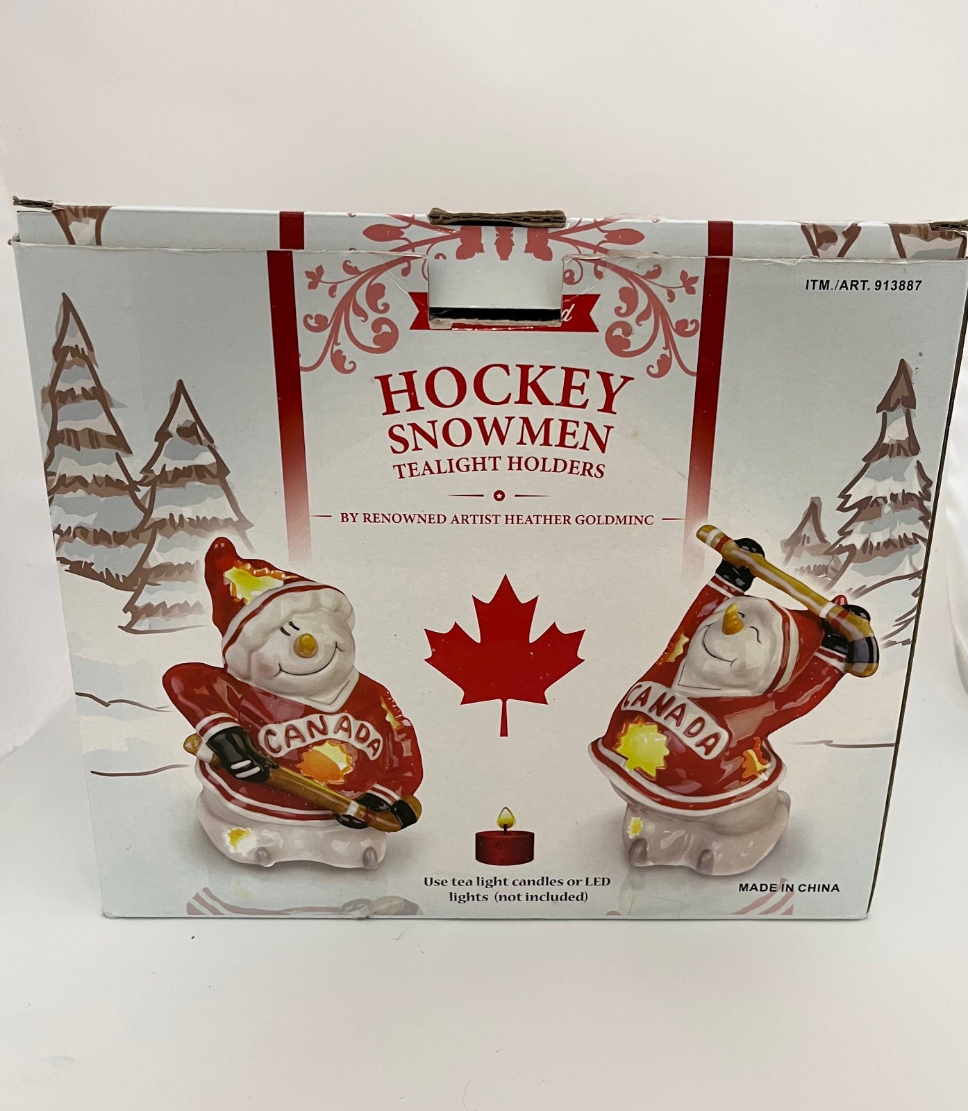Hockey Snowmen Tealight Holders