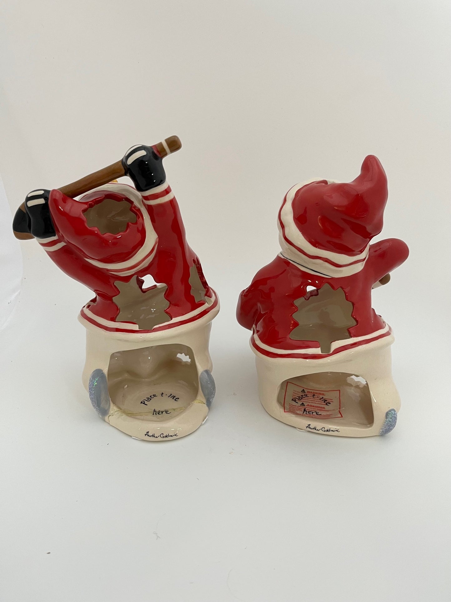 Hockey Snowmen Tealight Holders