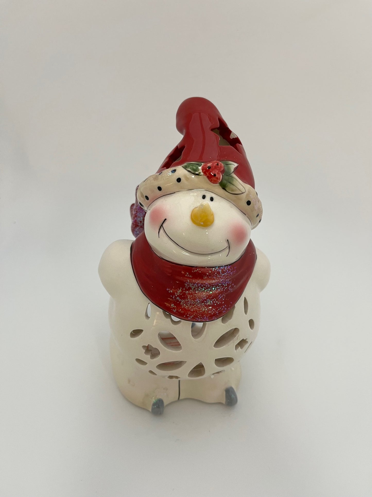 Skating Snowmen Trio Tealight Holder Set