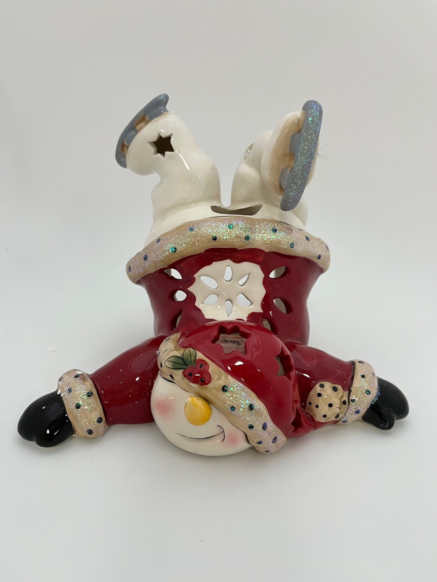 Skating Snowmen Trio Tealight Holder Set