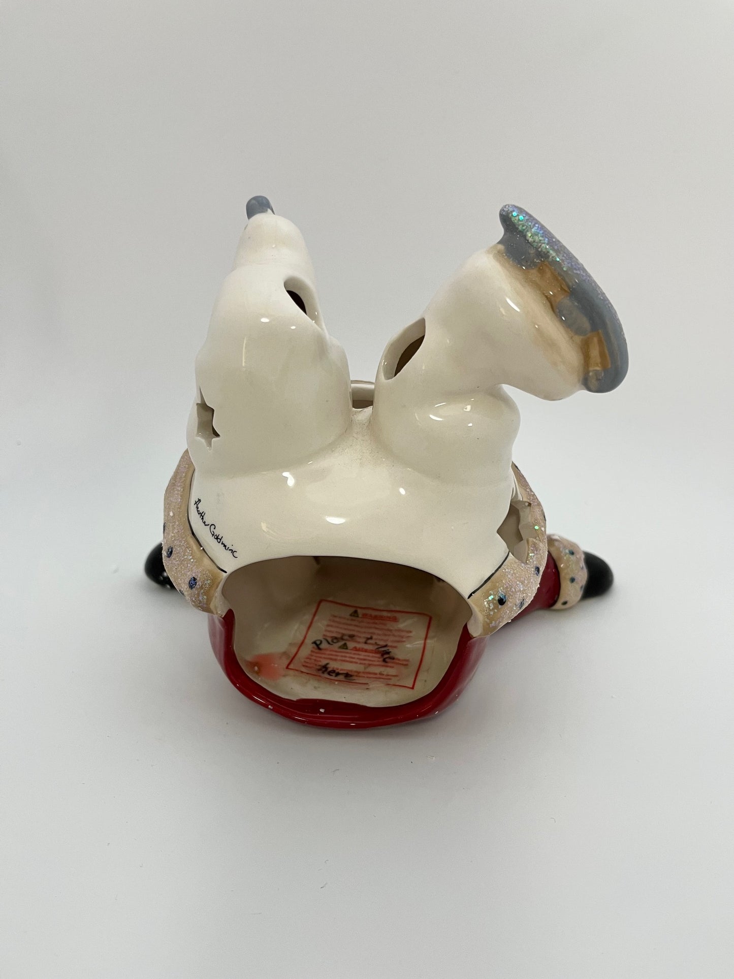 Skating Snowmen Trio Tealight Holder Set