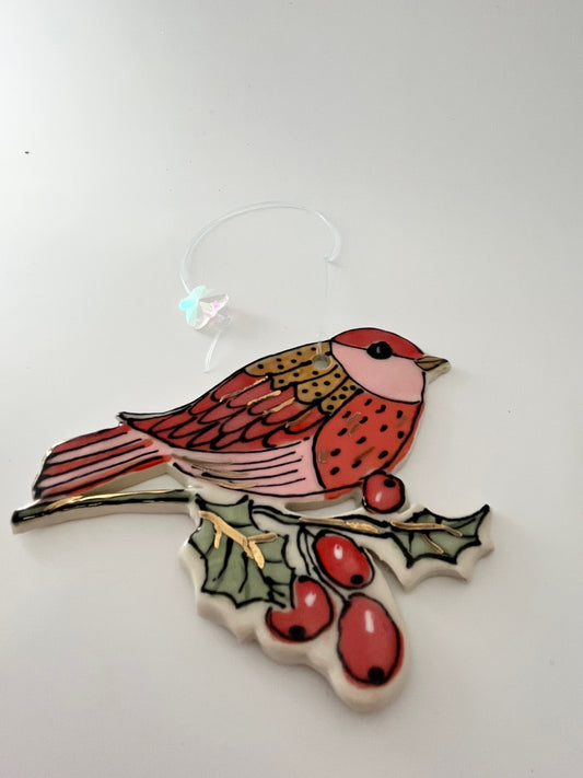 Winter Red Bird (right facing)