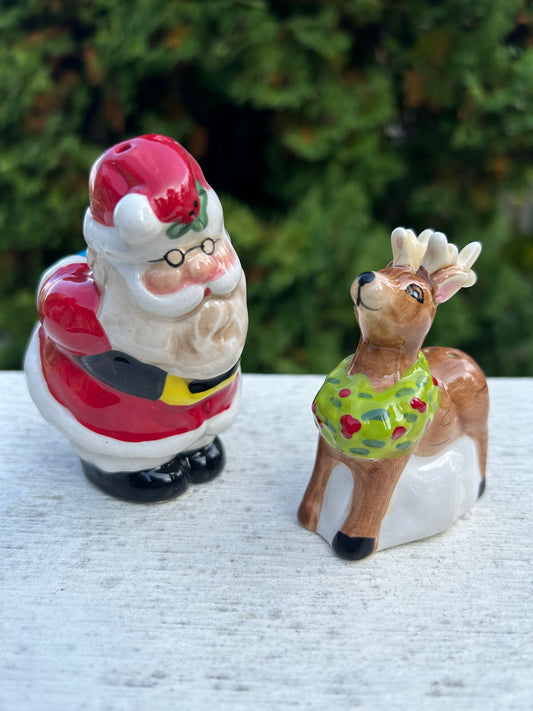 Santa Reindeer Salt and Pepper Set