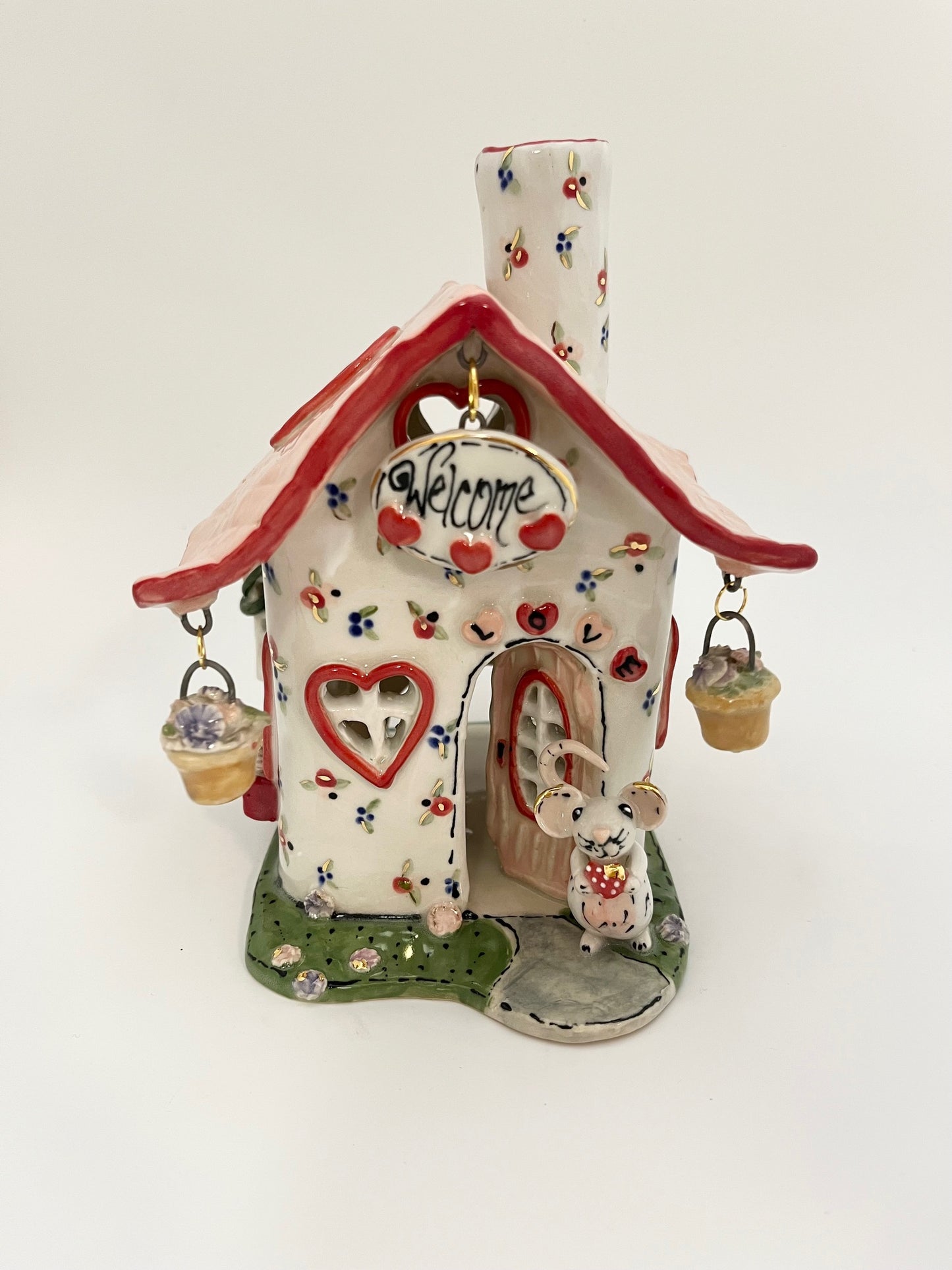 Sweet Floral Mouse Candle House