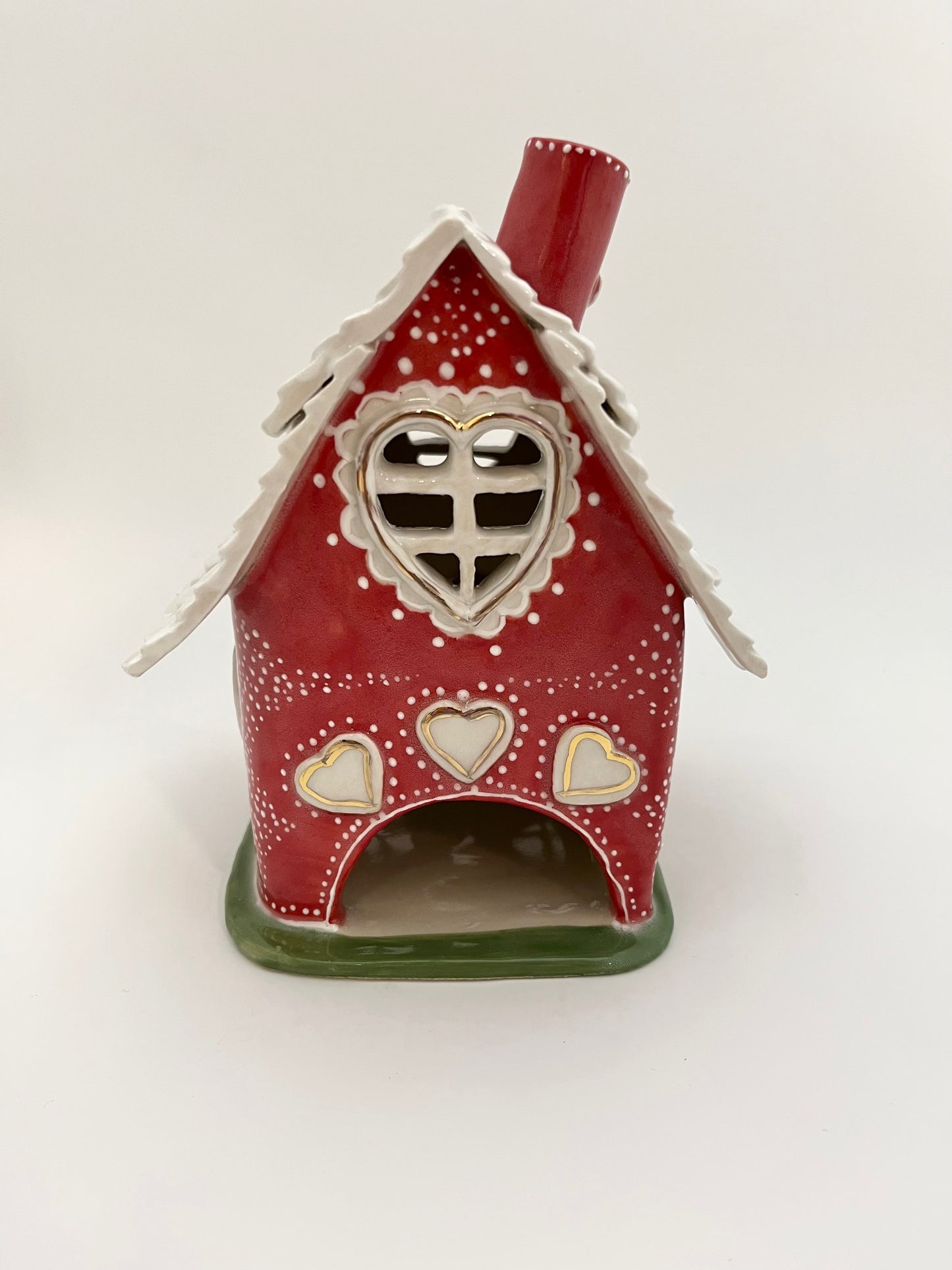 "Love Lives Here" Red Valentines Candle House