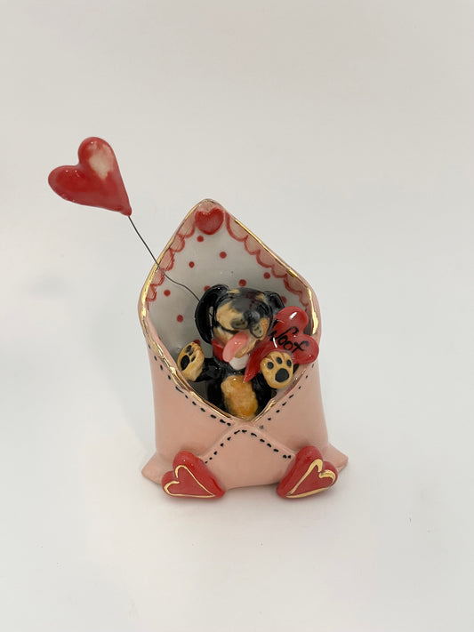 Dog Love Envelope with Heart