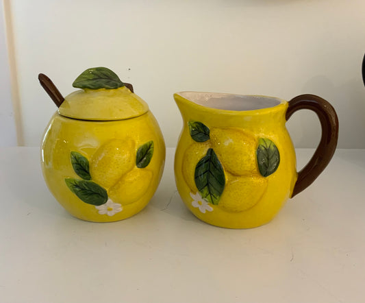 Summer Cottage Lemon Sugar and Creamer Set