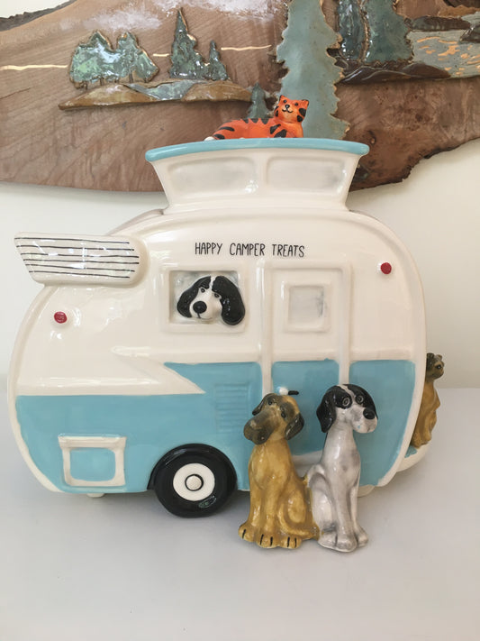 Camper Pet Treat Jar