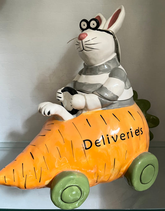 Bunny Carrot Car Cookie Jar