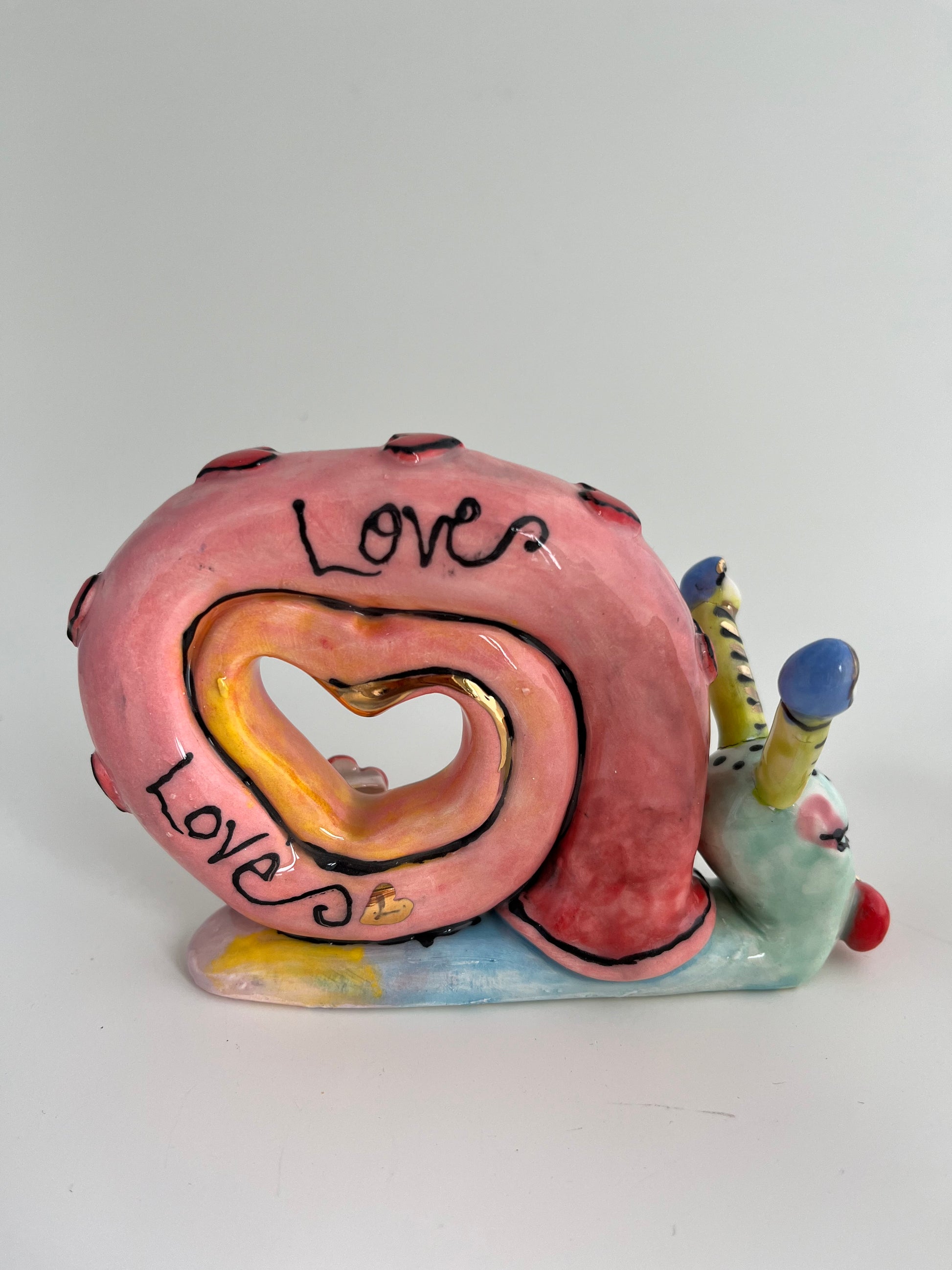 Valentine's Love Bug- Snail Pink Shell – Heather Goldminc Clayworks Studio