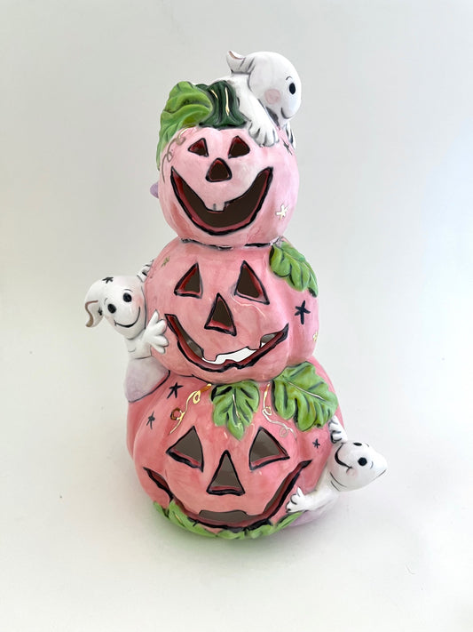 Reimagined Pink Pumpkin Tealight Holder